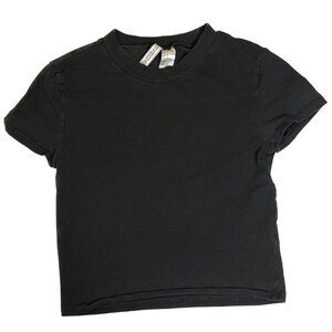 H&M Divided Fitted Short Sleeve Crop Top Black Size M